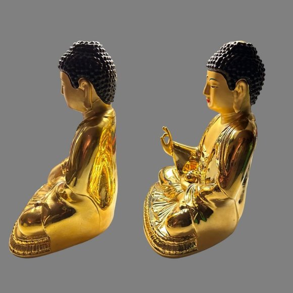 BEAUTIFUL IRON CAST BUDDHA - Picture 9 of 15